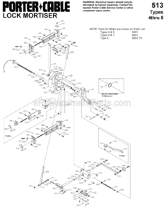 Page A Diagram and Parts List for 513 Type 8 Porter Cable Drill Press